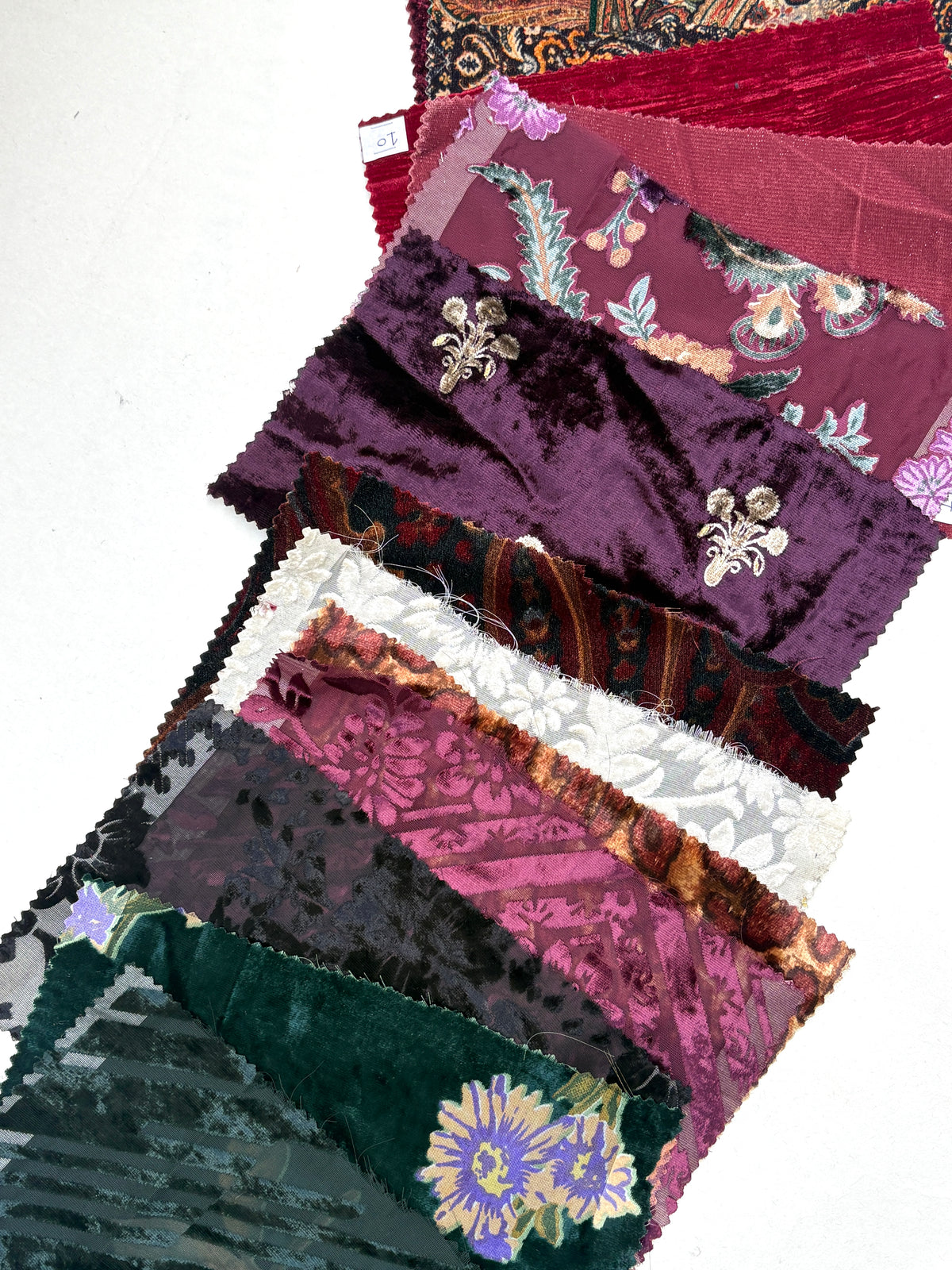 Velvet Patterned Fabric Sample Bundle of 13 *ONE-OFF*