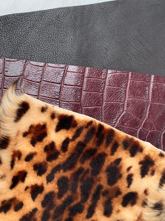 Textured Genuine Leather Pieces Bundle of 3 *ONE-OFF*