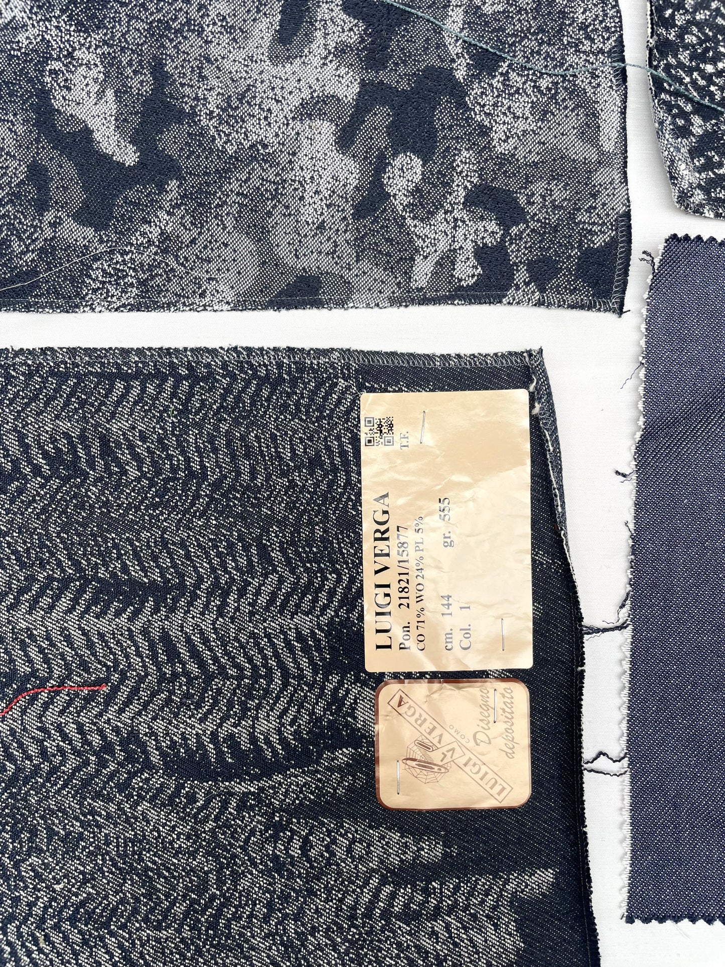 Denim Blue Patterned Fabric Bundle of Four *ONE-OFF*