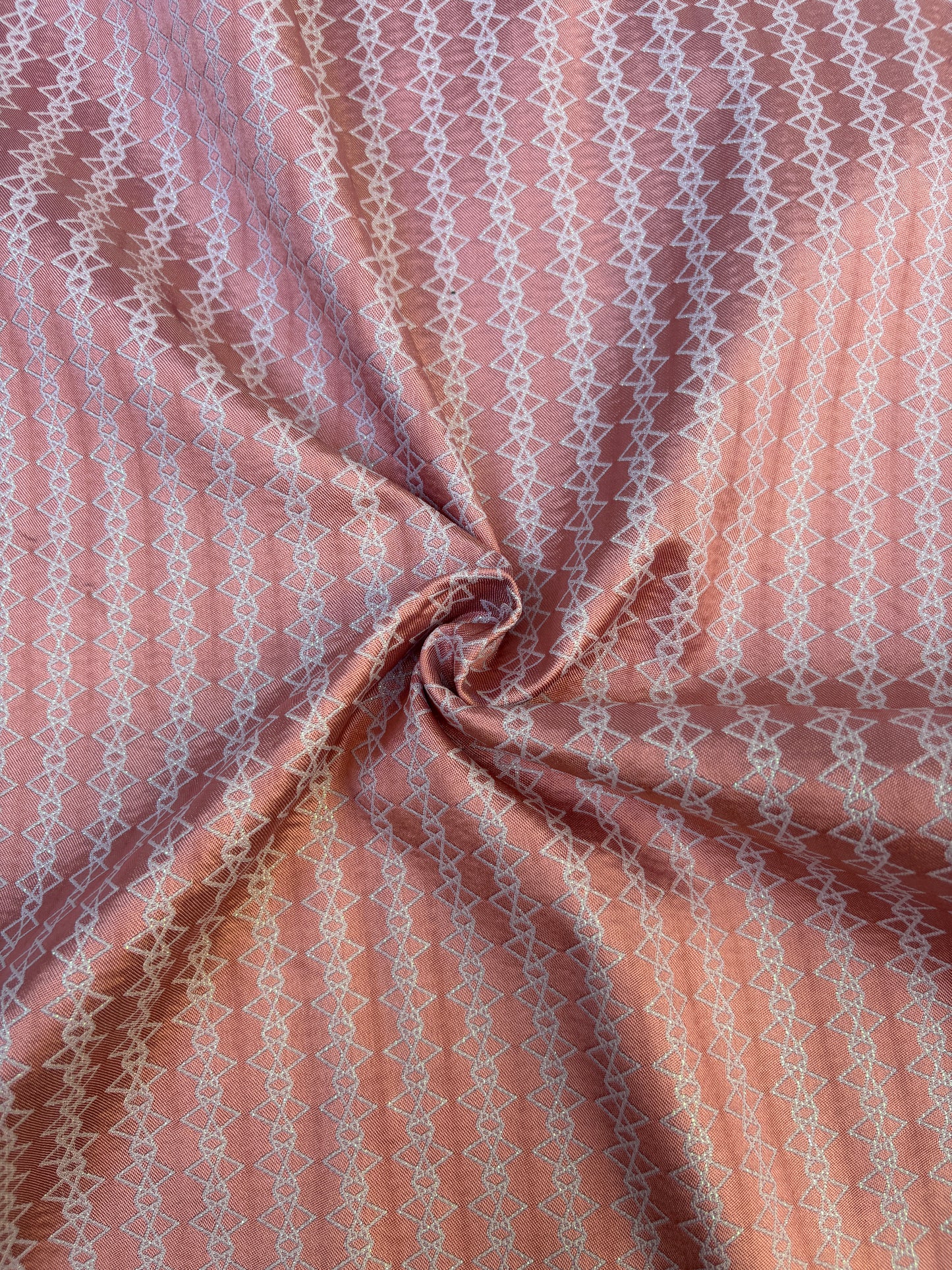 Fabric, Silk Blend, Geometric Pattern, Medium Weight, End of Roll, Choose-your-colour