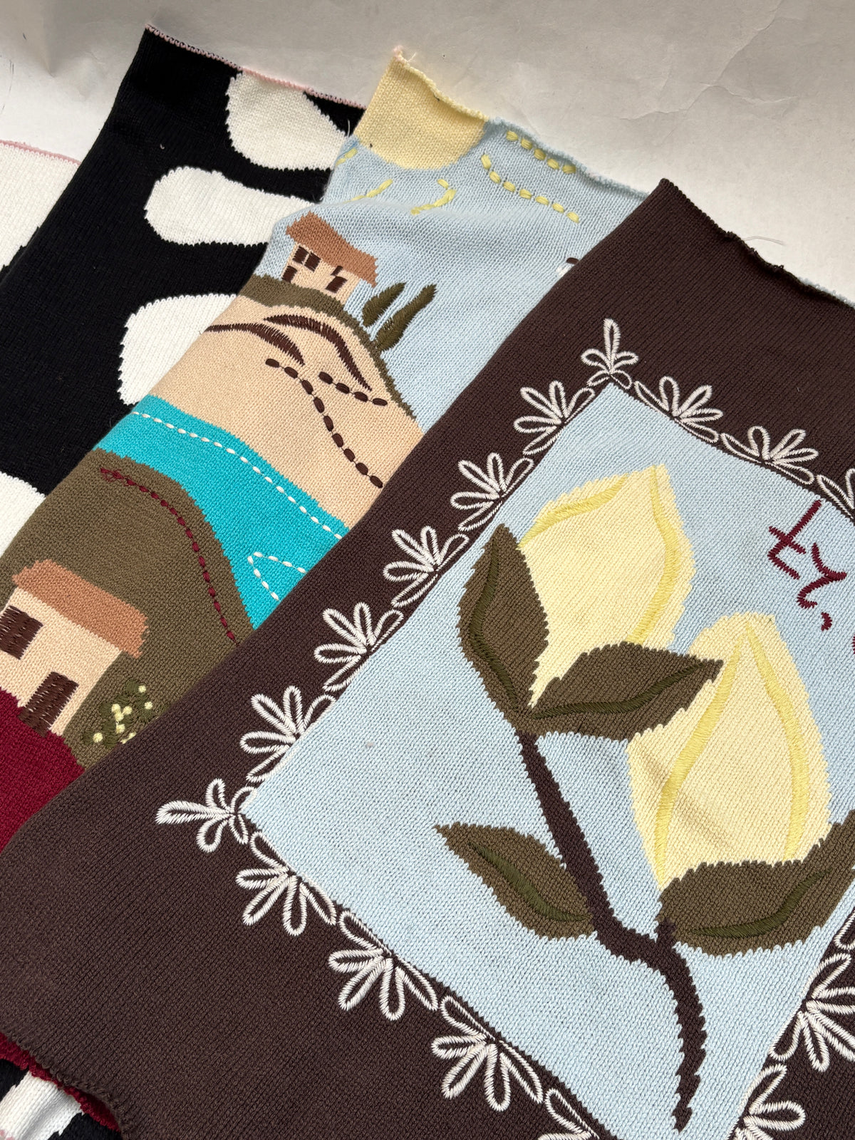 Patterned Knitting Samples Bundle of 4 *ONE-OFF*