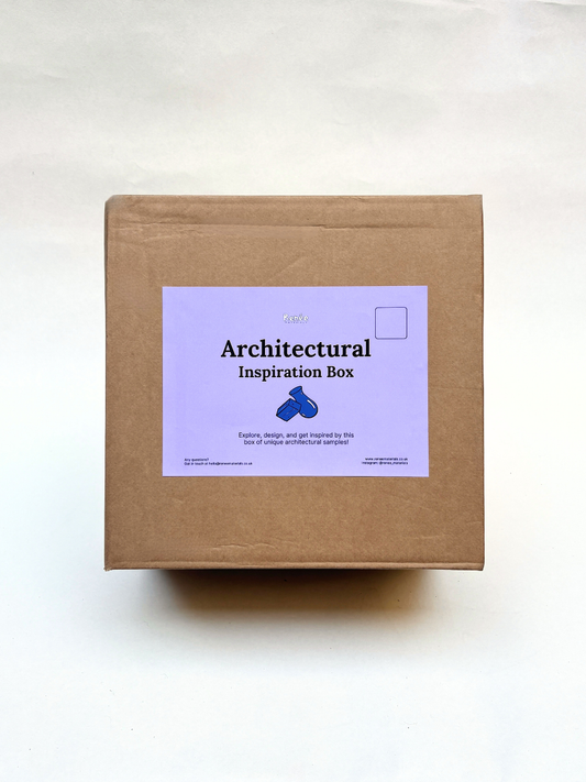 Brown box with a purple label on a white background