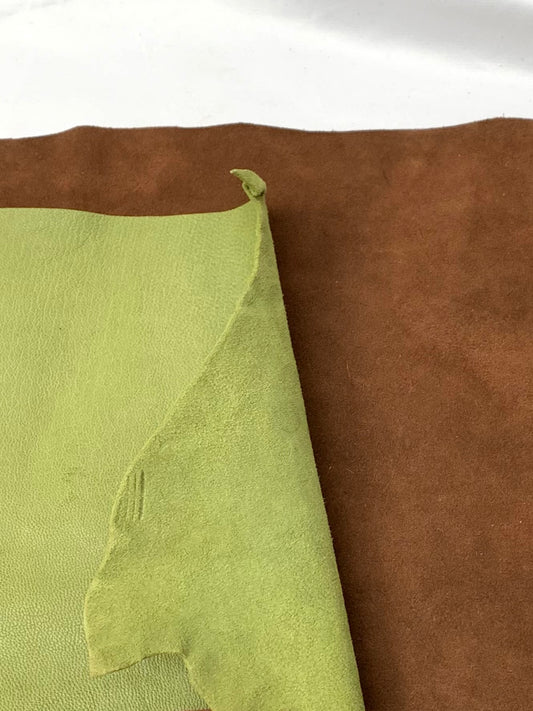 Apple Green Goat Leather + Brown Suede Bundle of 2 *ONE-OFF*