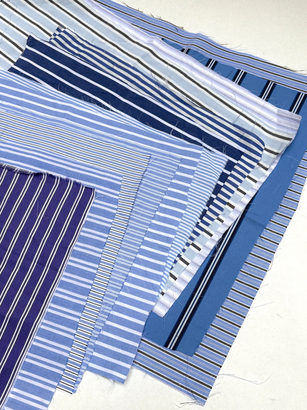 Striped Blue Tonal Cotton Fabric Sample from Nobody’s Child Bundle of 12 *ONE-OFF*