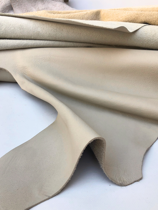 Cream White Mineral Tanned Leather Pieces from Bill Amberg