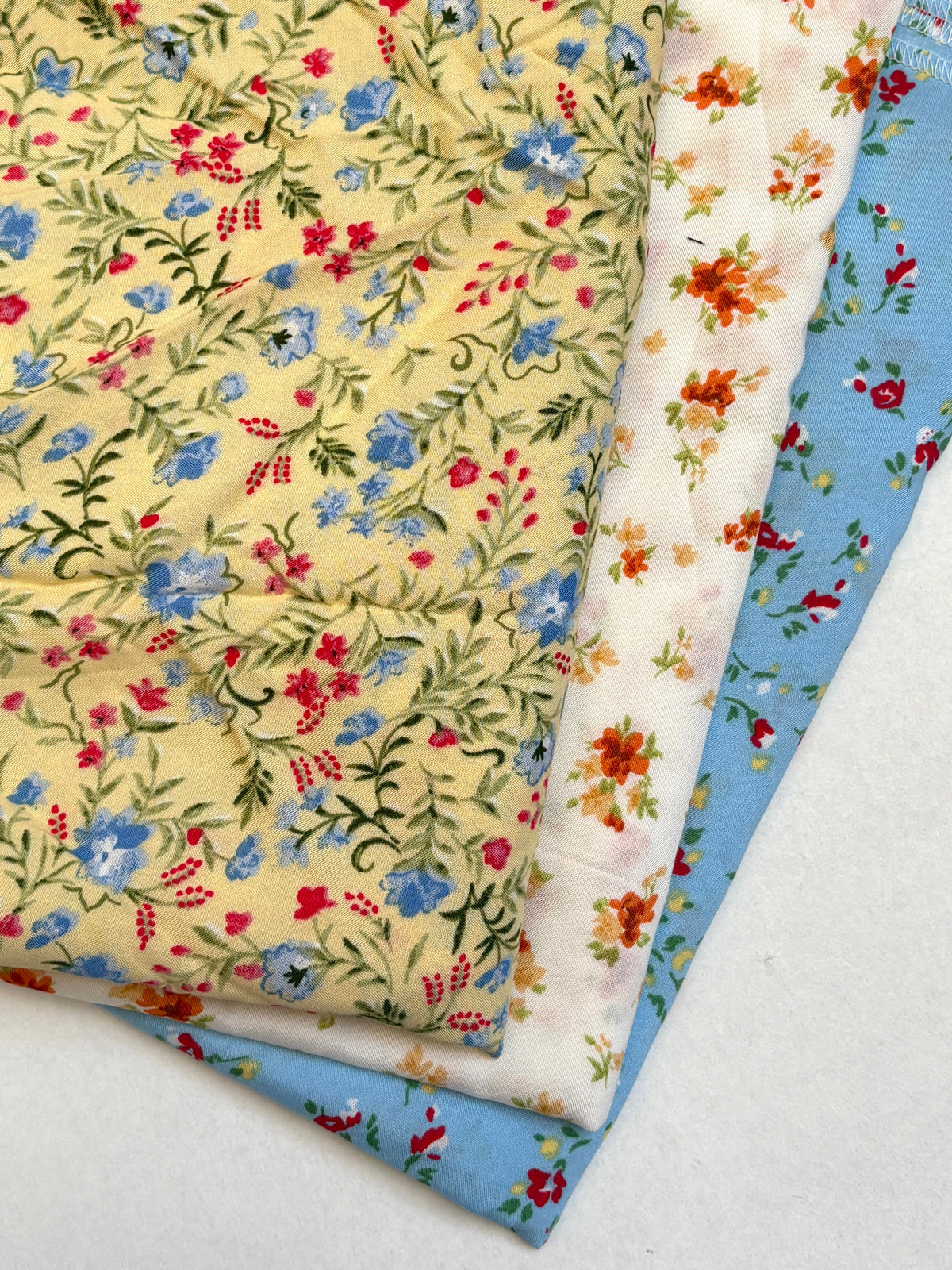 Floral Cotton Fabric Bundle of 3 from Nobody’s Child *ONE-OFF*