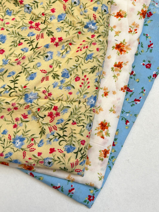 Floral Cotton Fabric Bundle of 3 from Nobody’s Child *ONE-OFF*