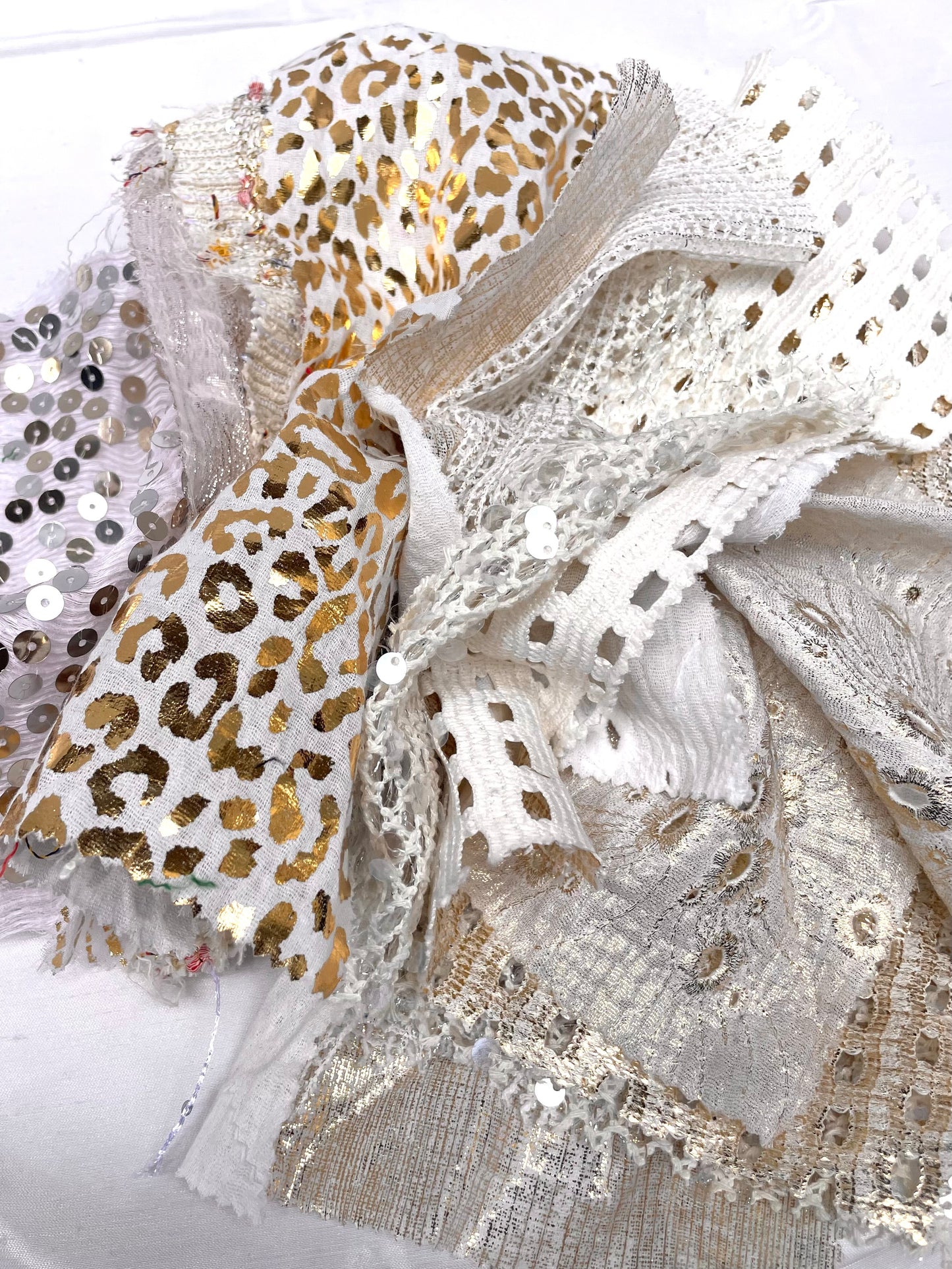 Glitter White Fabric Sample Bundle of 11 *ONE-OFF*
