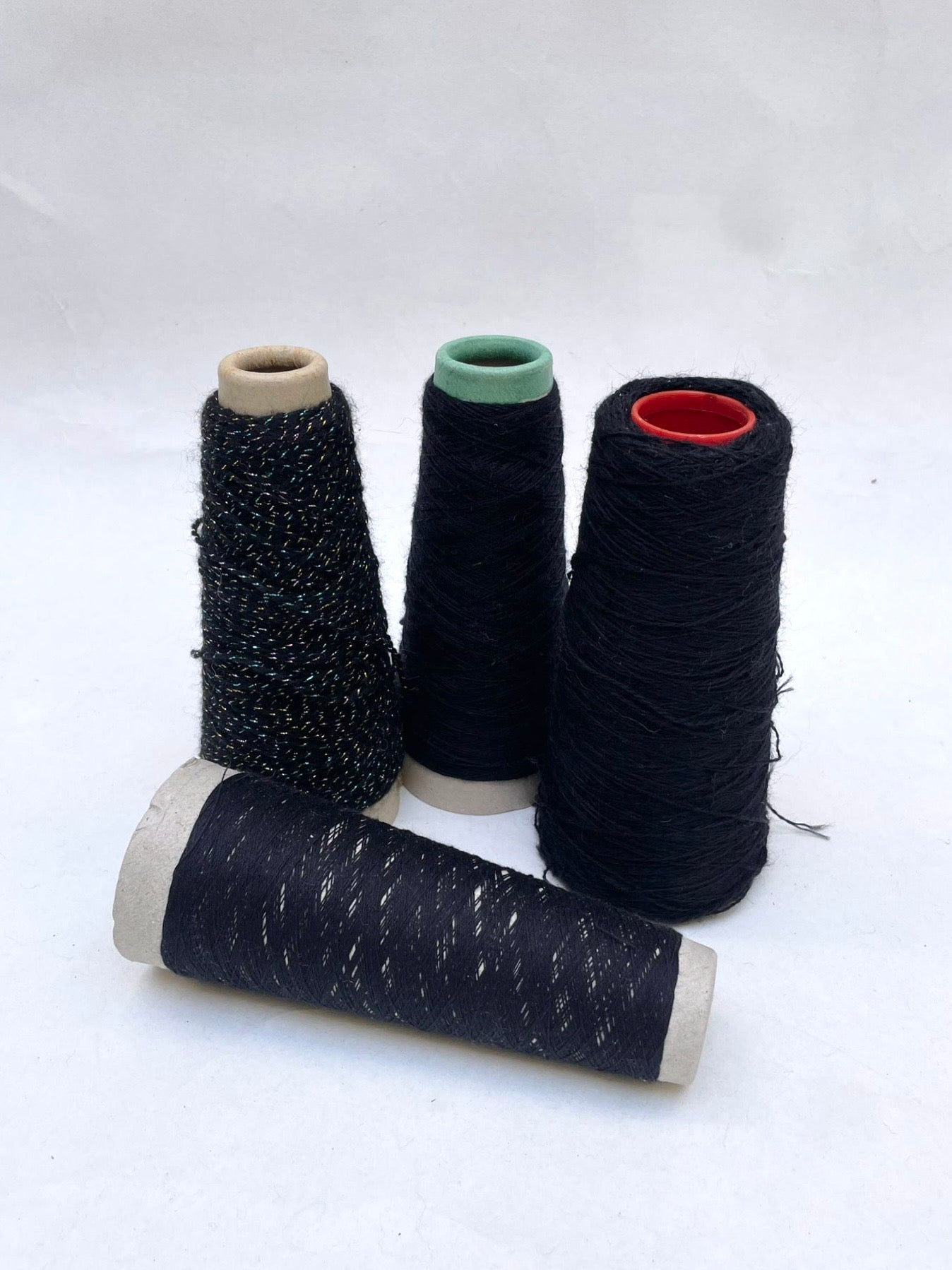 Yarn Cones, Black Shades, Mixed Bundle