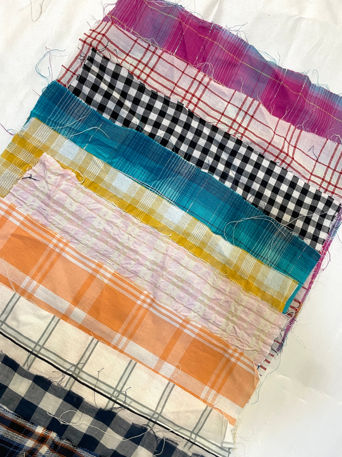 Checkered Cotton Fabric Sample from Nobody’s Child Bundle of 12 *ONE-OFF*
