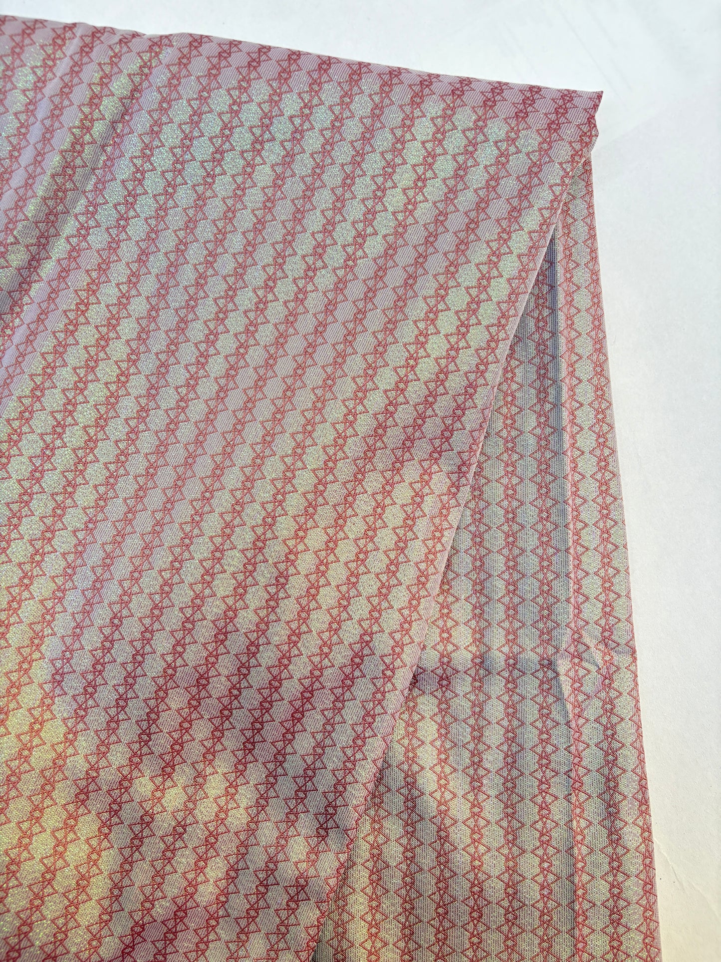 Fabric, Silk Blend, Geometric Pattern, Medium Weight, End of Roll, Choose-your-colour