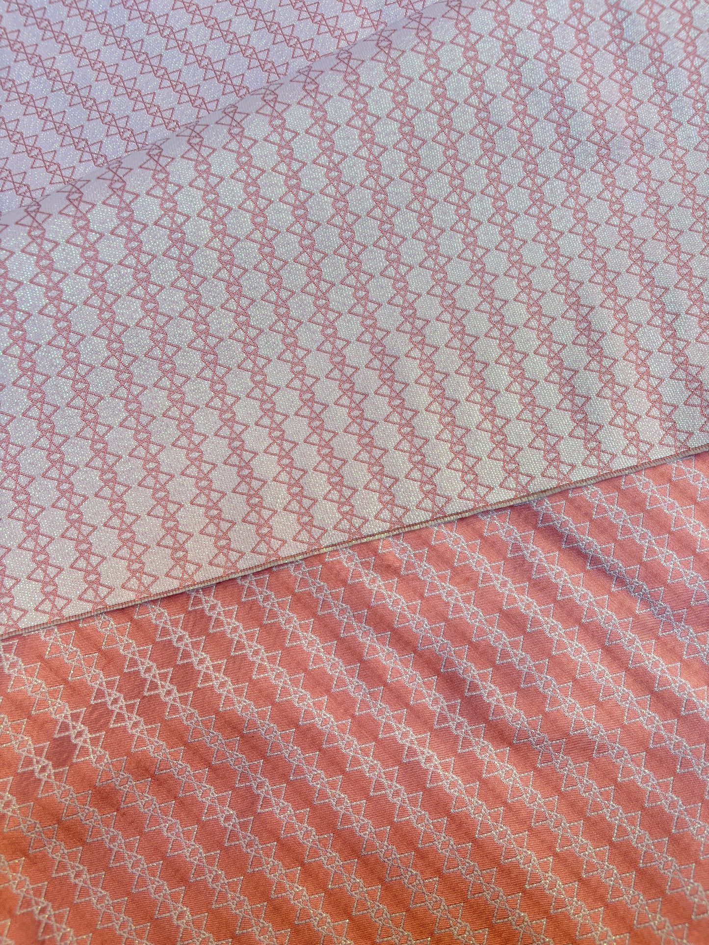 Fabric, Silk Blend, Geometric Pattern, Medium Weight, End of Roll, Choose-your-colour