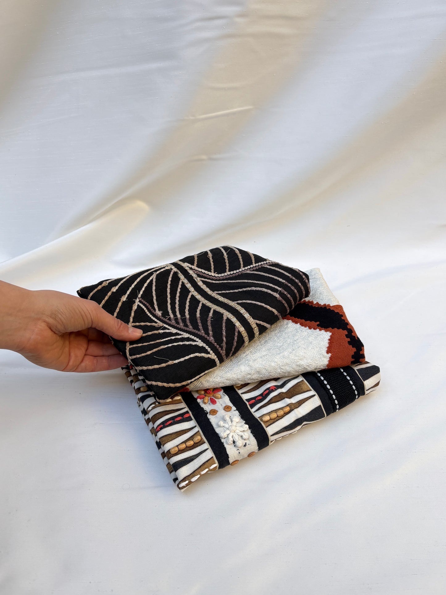 Embroidered + Patterned Fabric Bundle of Three *ONE-OFF*