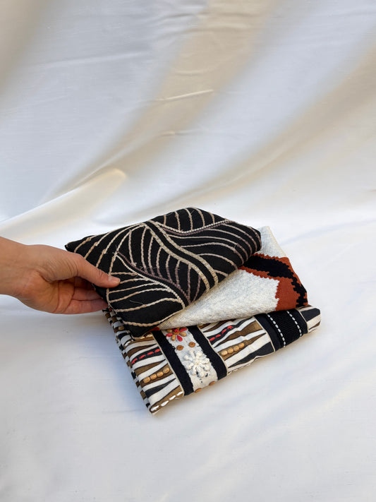 Embroidered + Patterned Fabric Bundle of Three *ONE-OFF*