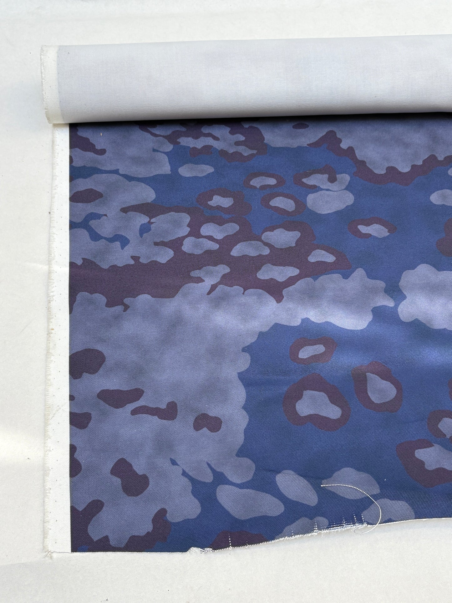Fabric, Camouflage Patterned, Blue/Purple, End of Roll