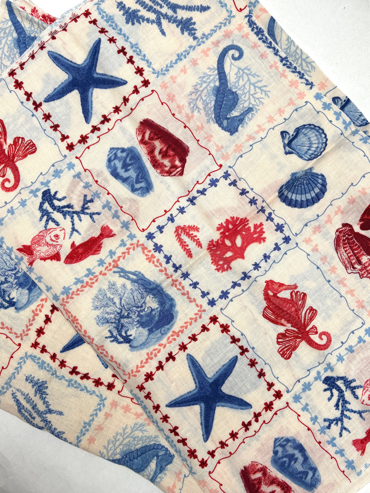 Ocean Patterned Cotton Fabric Bundle of 2 from Nobody’s Child *ONE-OFF*