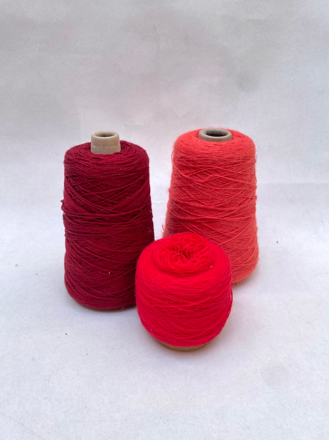 Yarn Cones, Range of Red Shades, Mixed Bundle