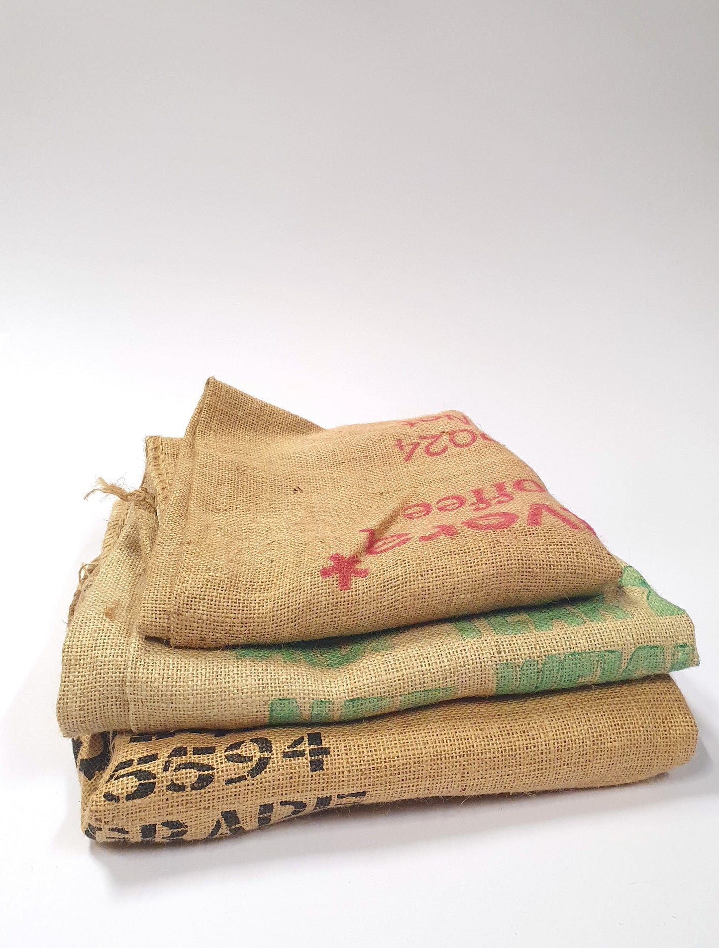 Fabric, Hessian Coffee Bags Jute Sack, Printed, Mixed Bundle