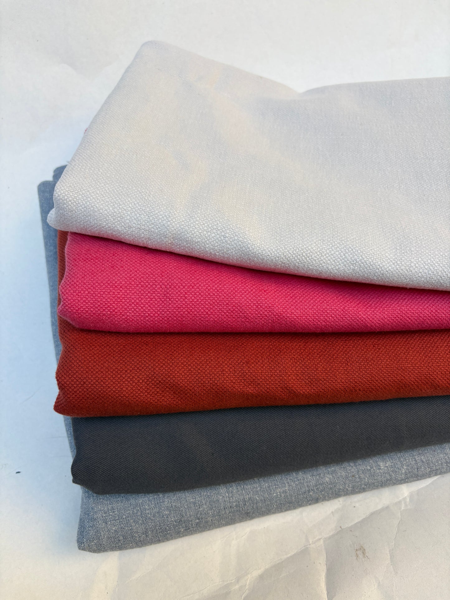 Plain Coloured Fabric, End of Roll, Mixed Bundle
