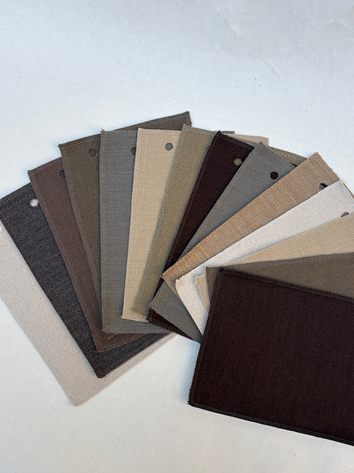 Neutral Earth-Tone Fabric Sample Bundle of 14 from Vitra *ONE-OFF*