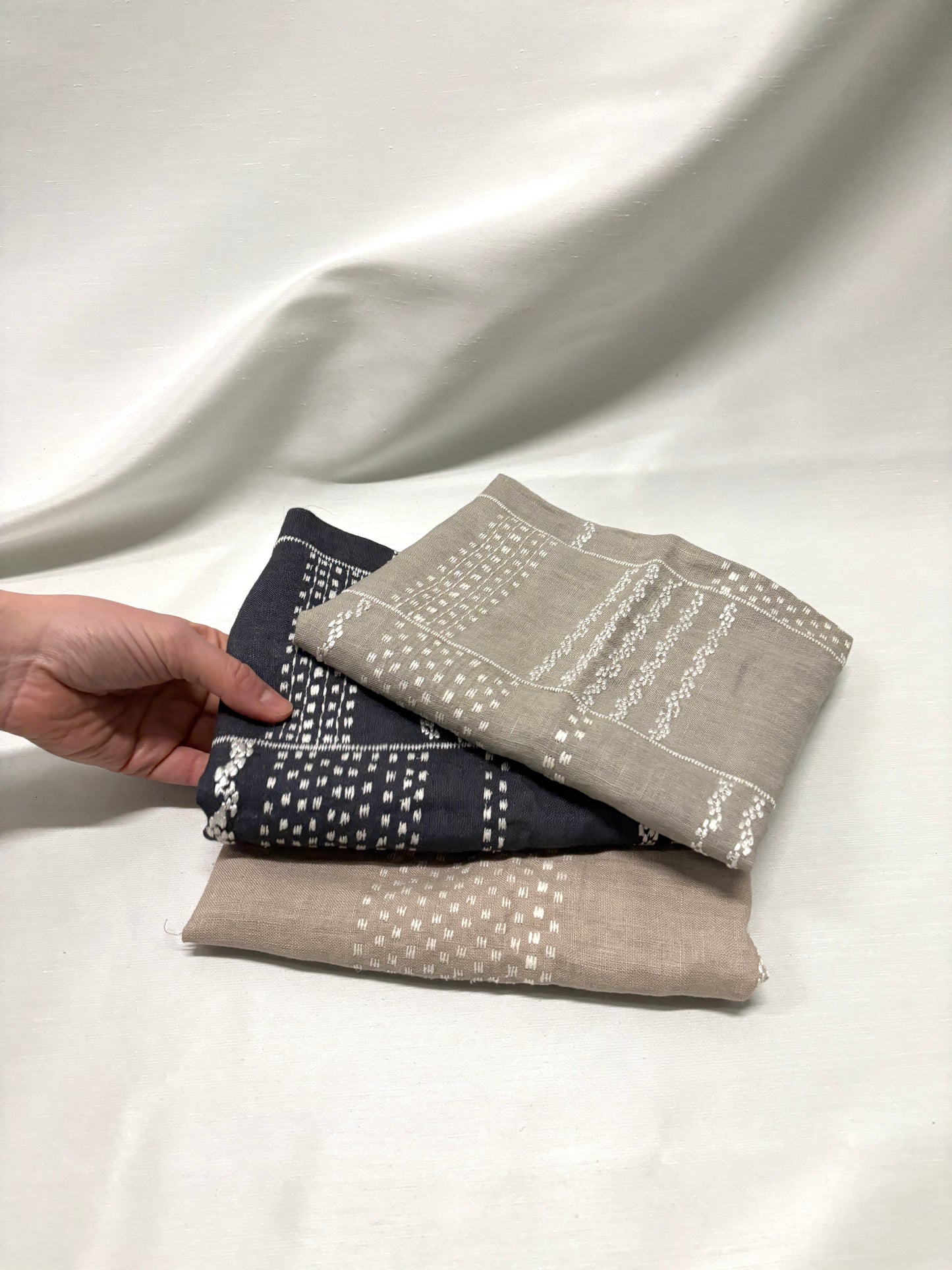 Linen Embroideral Fabric Bundle of Three *ONE-OFF*