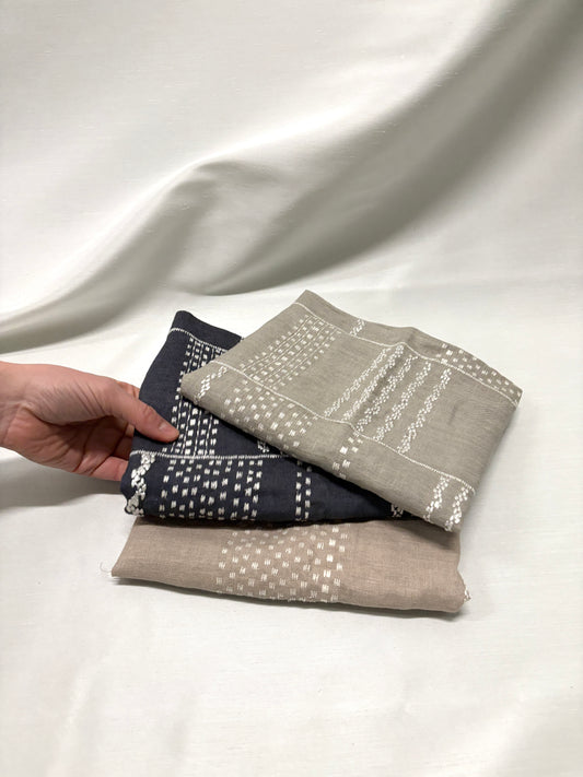 Linen Embroideral Fabric Bundle of Three *ONE-OFF*