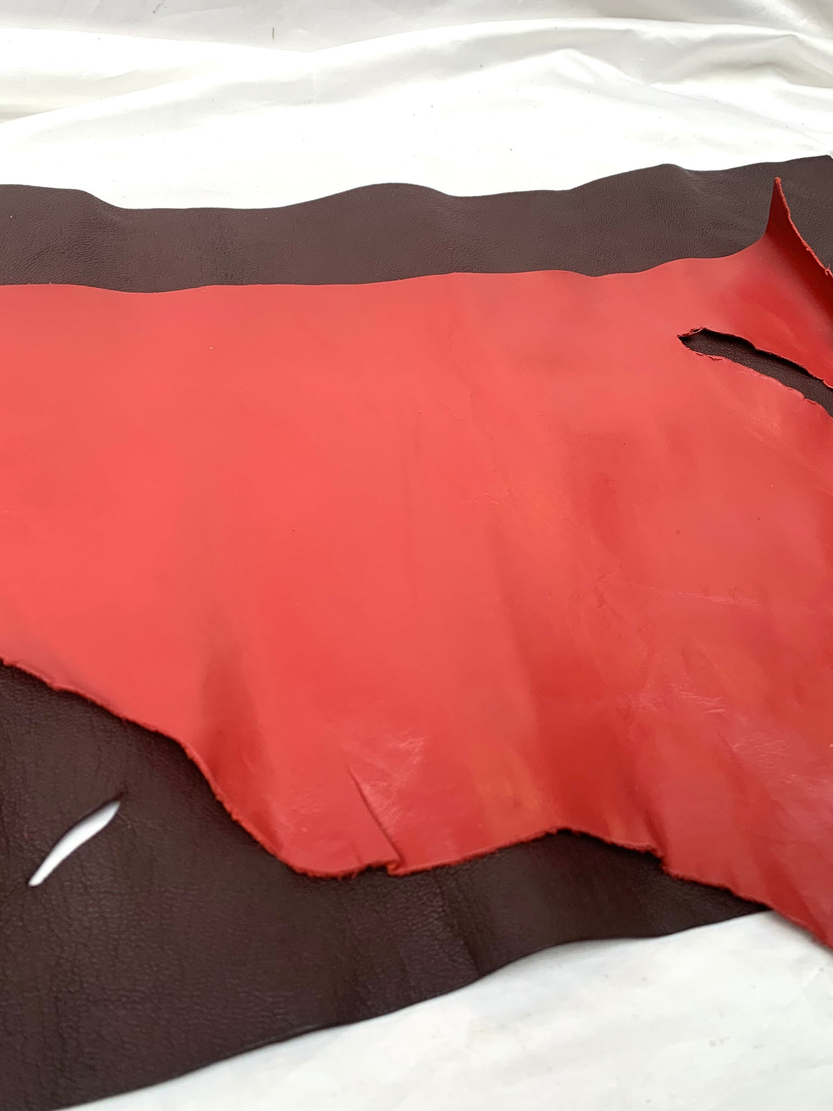 Red Burgundy Genuine Leather Pieces Bundle of 2 *ONE-OFF*
