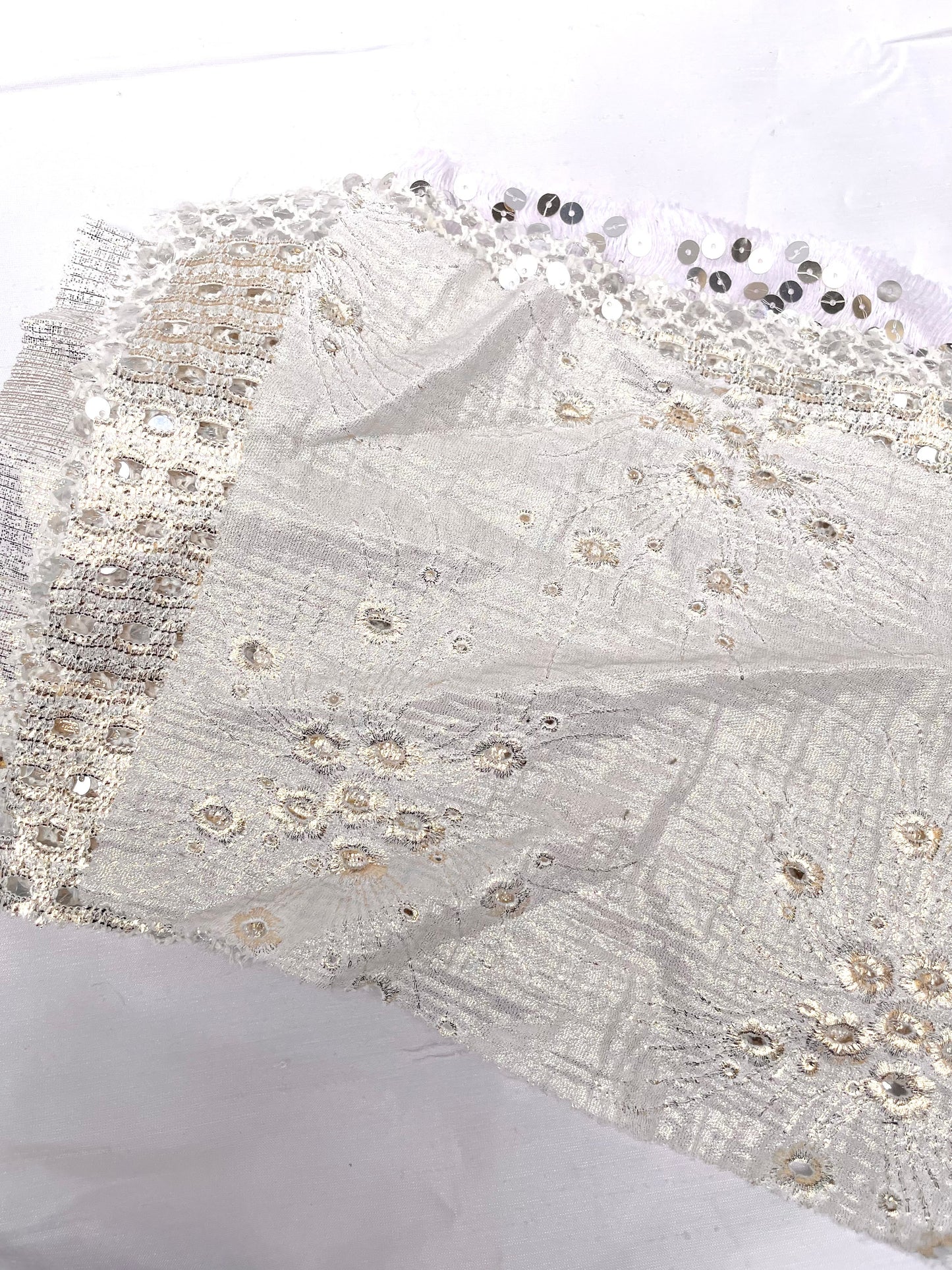 Glitter White Fabric Sample Bundle of 11 *ONE-OFF*