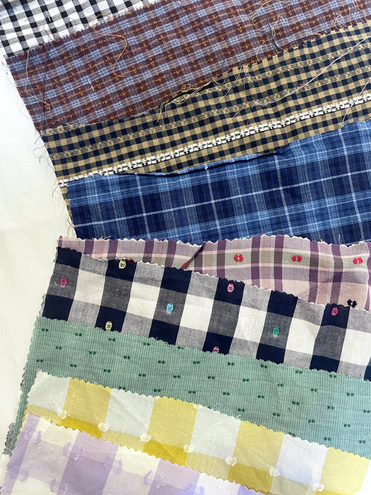 Checkered Cotton Fabric Sample from Nobody’s Child Bundle of 9 *ONE-OFF*