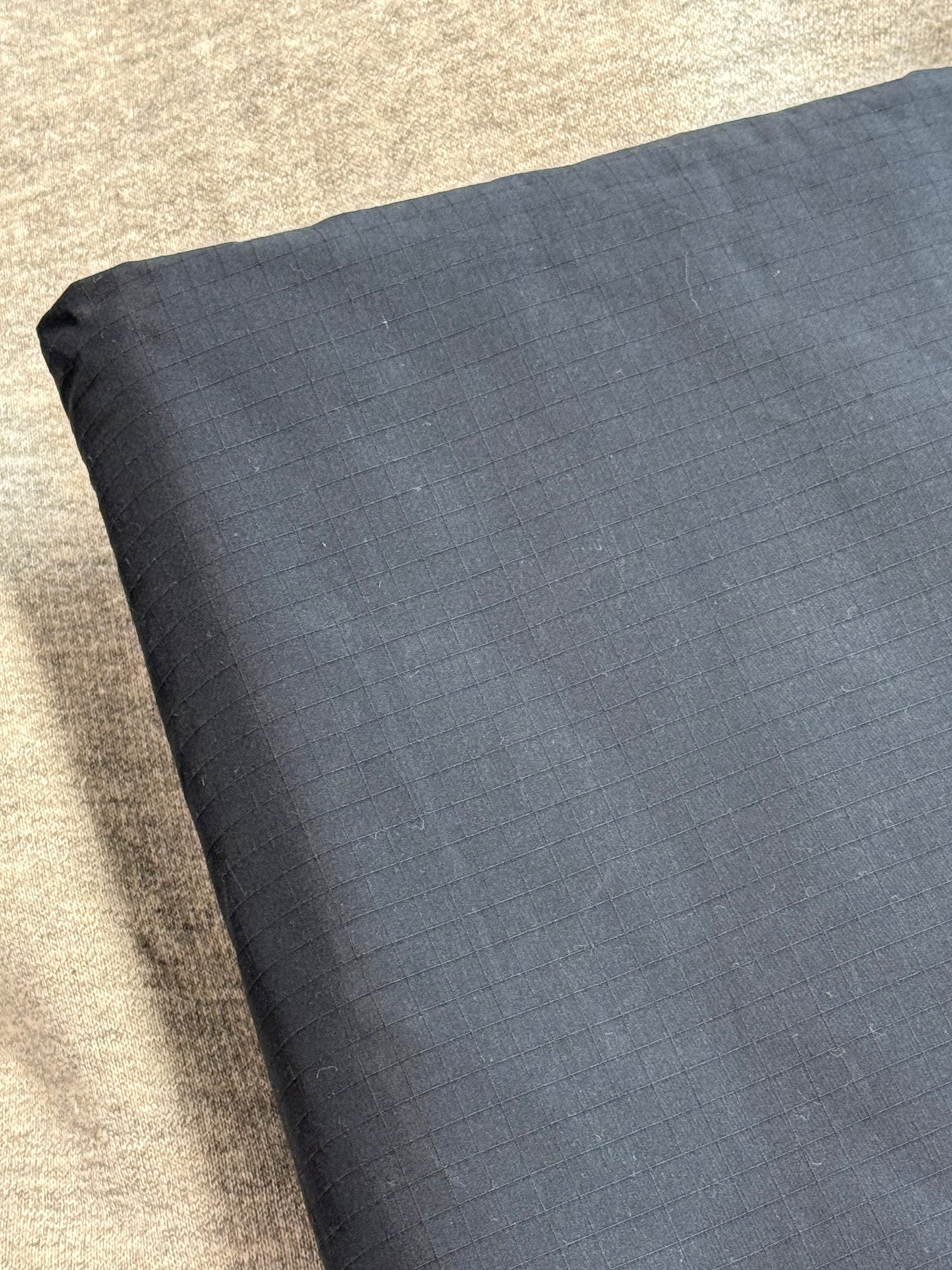 Fabric, Ripstop, Blended Organic Cotton & Recycled Nylon, Dark Navy, End of Roll
