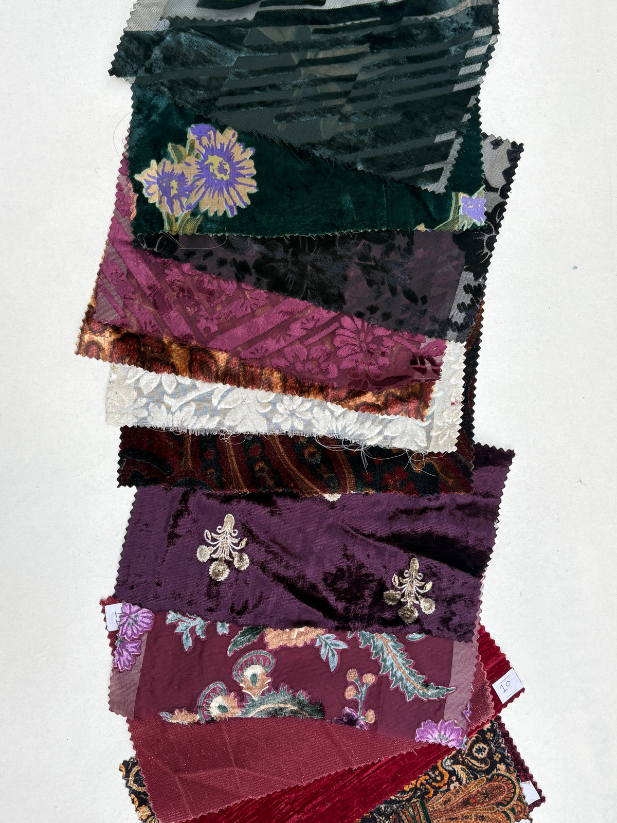 Velvet Patterned Fabric Sample Bundle of 13 *ONE-OFF*