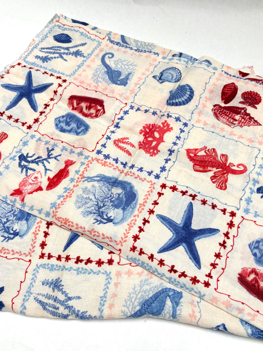 Ocean Patterned Cotton Fabric Bundle of 2 from Nobody’s Child *ONE-OFF*