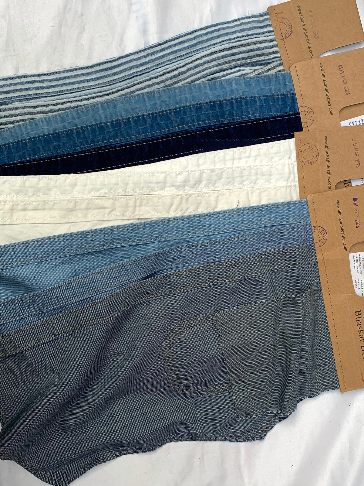 Denim Fabric Sample Panels Bundle of 4 *ONE-OFF*