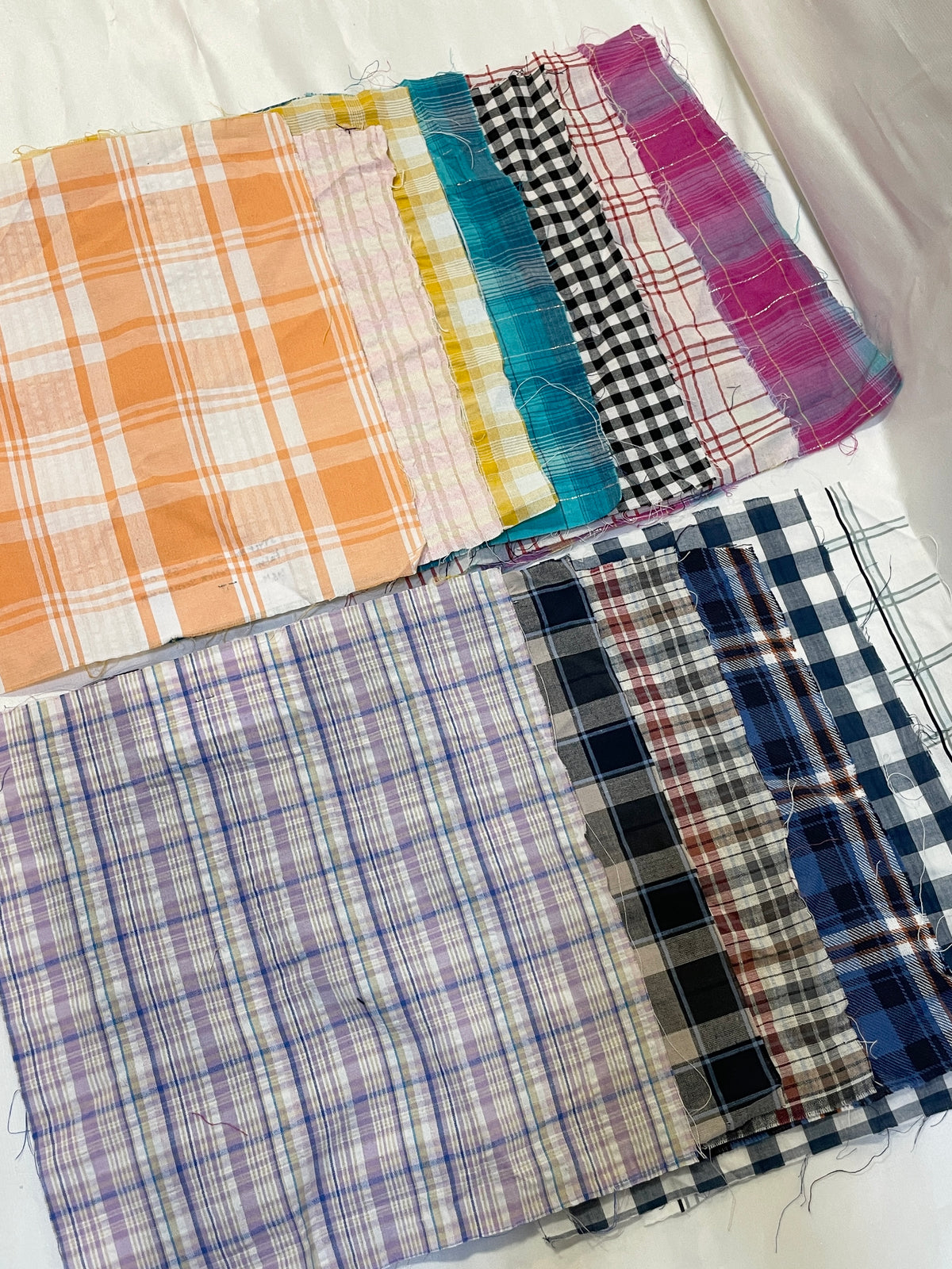 Checkered Cotton Fabric Sample from Nobody’s Child Bundle of 12 *ONE-OFF*