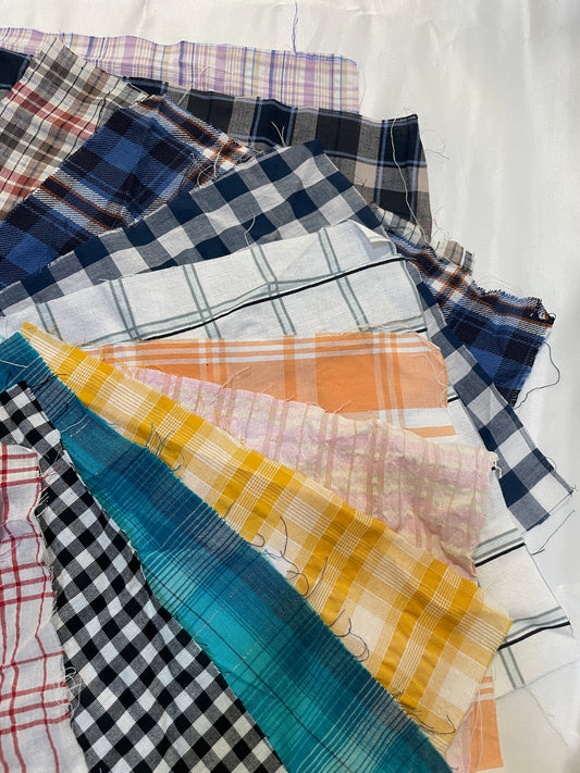 Checkered Cotton Fabric Sample from Nobody’s Child Bundle of 12 *ONE-OFF*