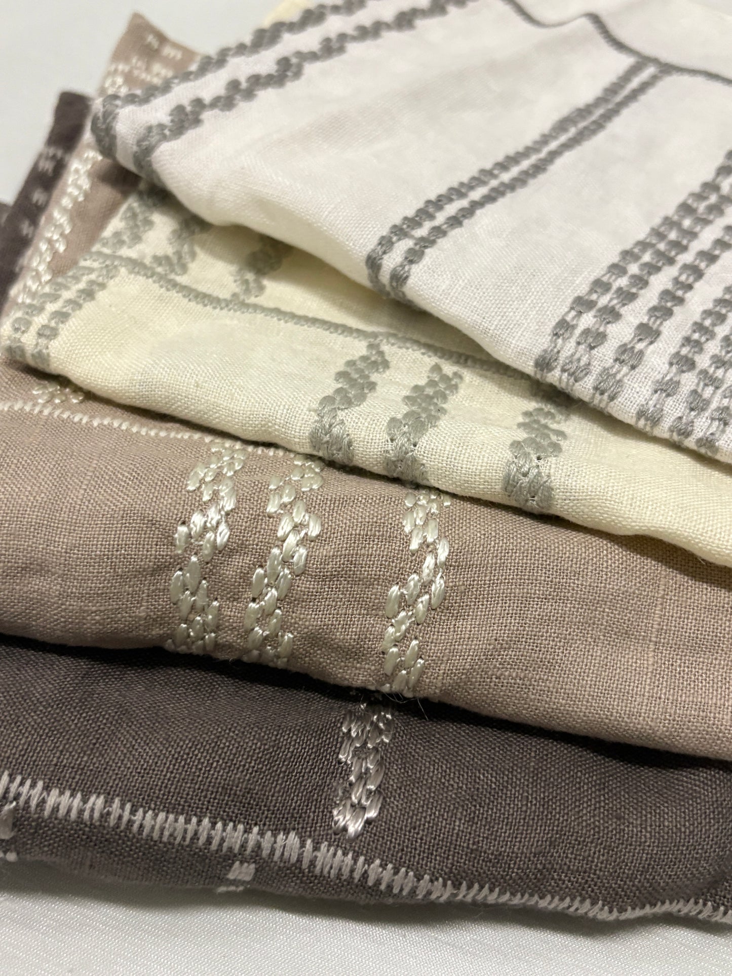 Linen Embroideral Fabric Bundle of Four *ONE-OFF*