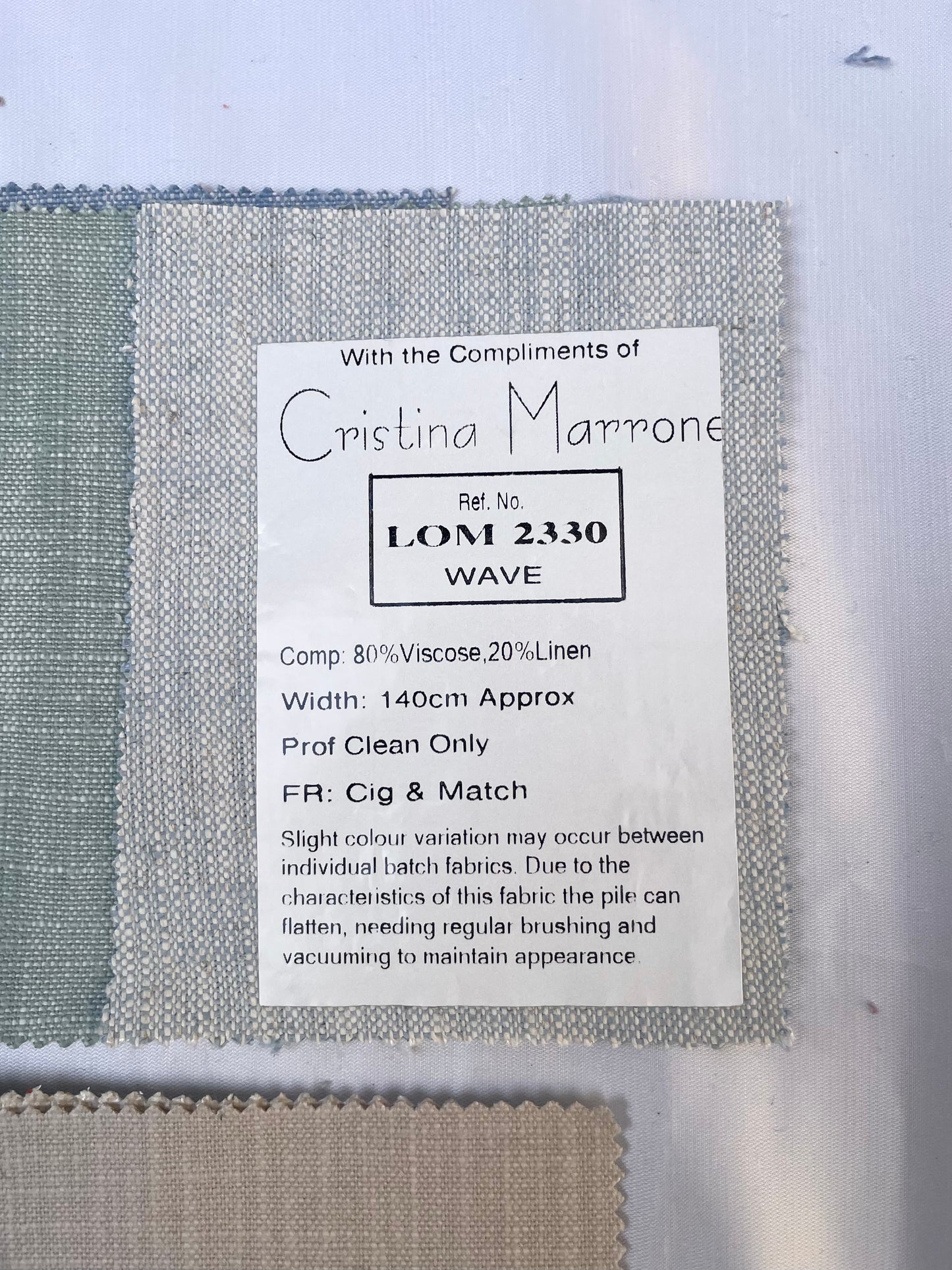 Colourful Fabric Sample Bundle of 25 from Cristina Marrone *ONE-OFF*
