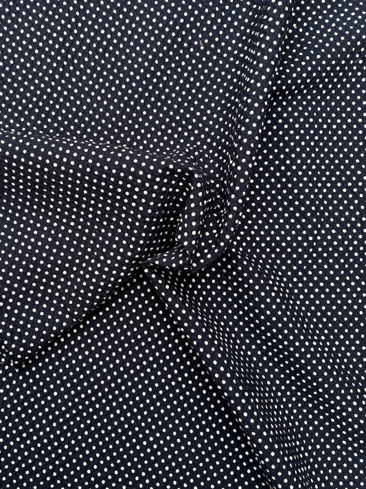 Fabric, Dots Pattern, 100% Cotton, Navy, End of Roll