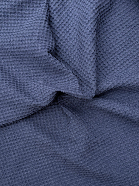 Fabric, Heavy Weight Honeycomb, Dark Blue, End of Roll