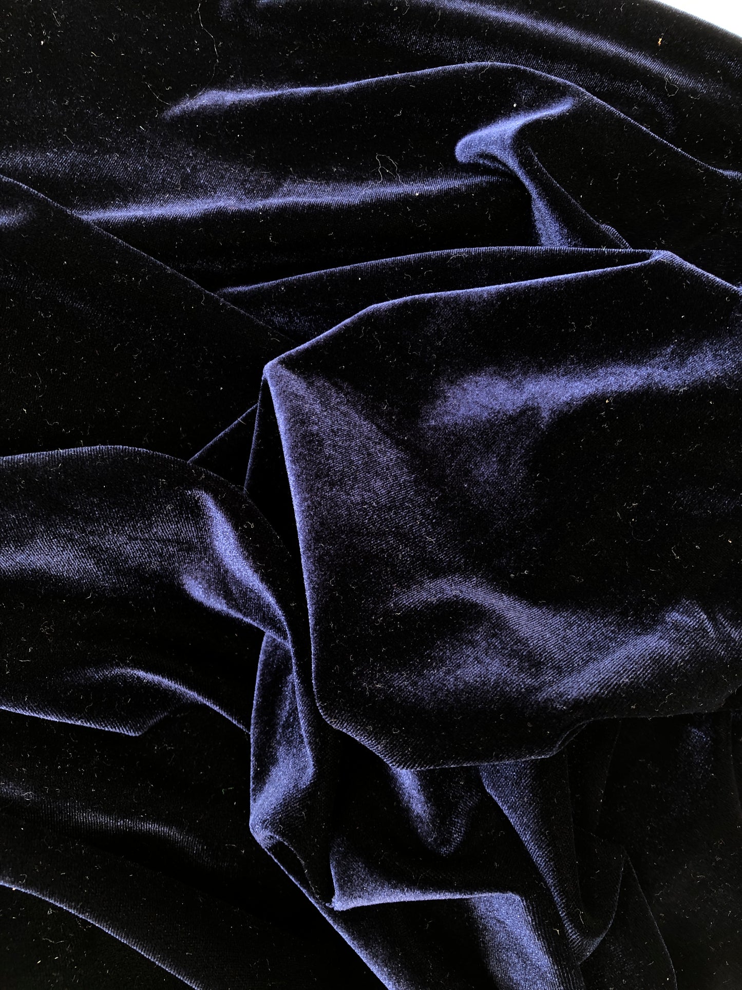 Fabric, Velvet, Stretchy, Navy, End of Roll