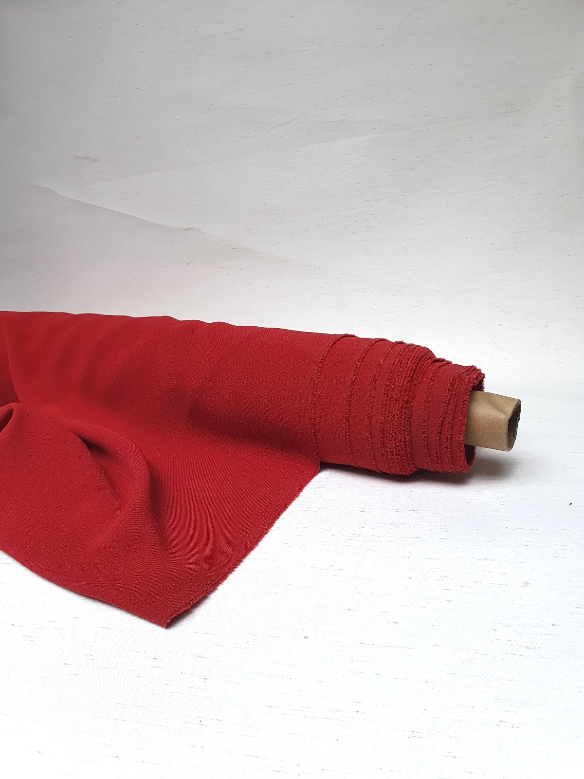 Fabric, Twill, Red, Medium Weight, End of Roll