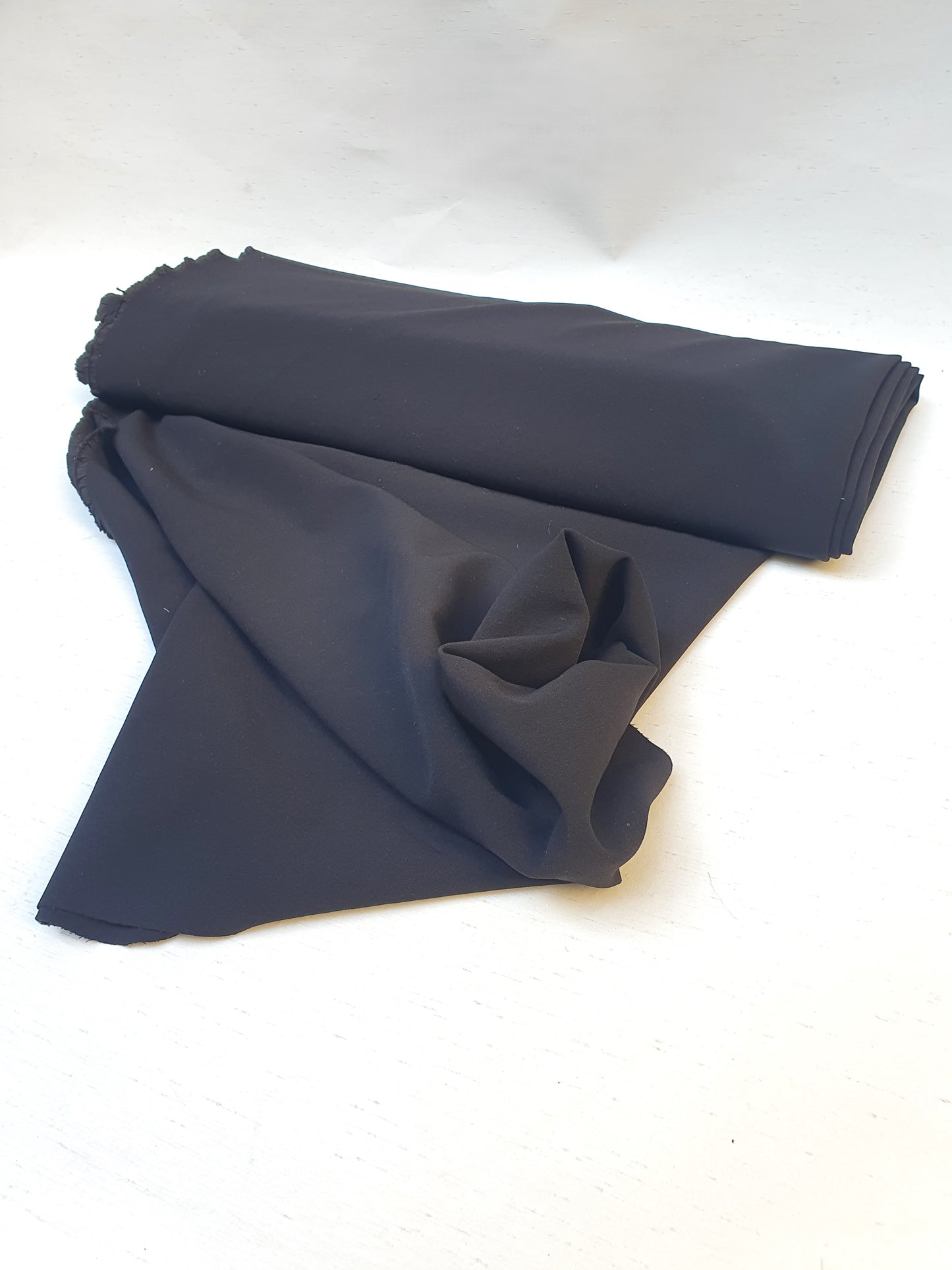 Fabric, Medium Weight, Stretch Crepe, Black/Mushroom