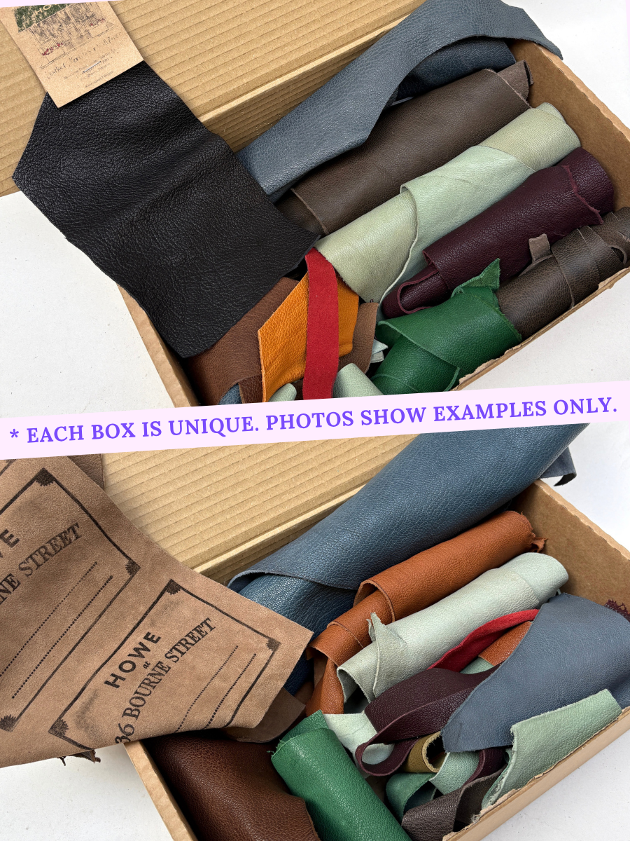 HOWE Goatskin Leather Inspiration Box – Reclaimed Leather Offcuts for Craft & Design