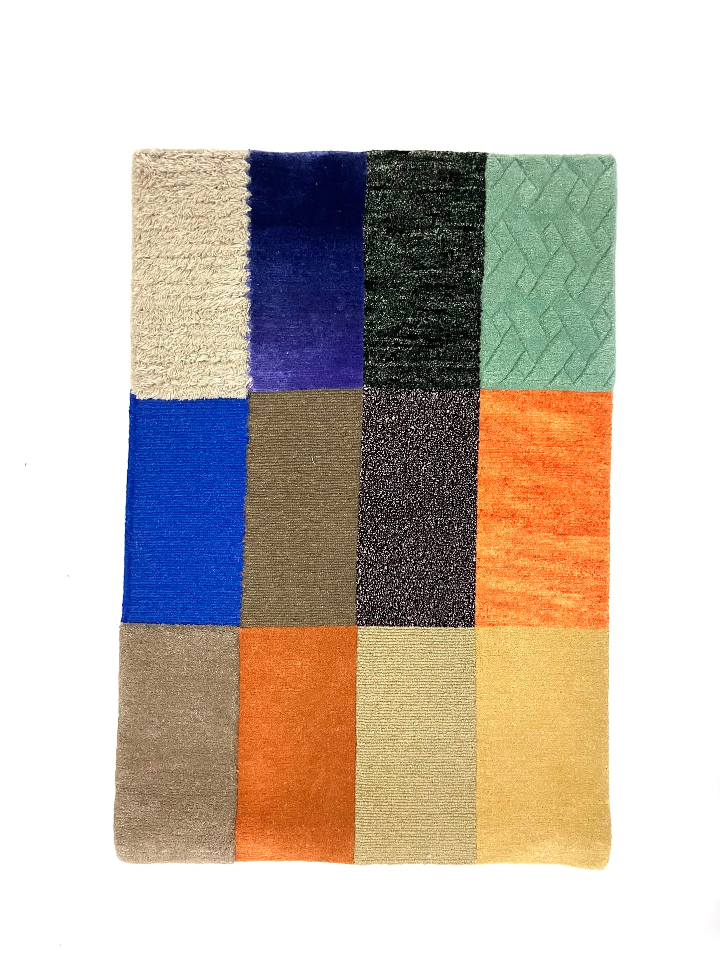 Hand Knotted Rug from FLOOR_STORY, Geometric Pattern, 60cmx90cm
