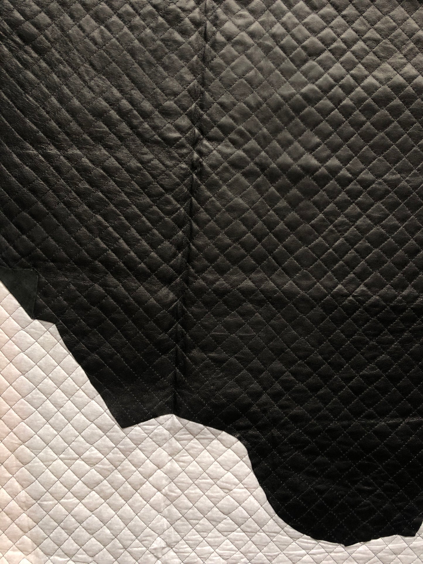 Leather, Black Quilted Whole Skin