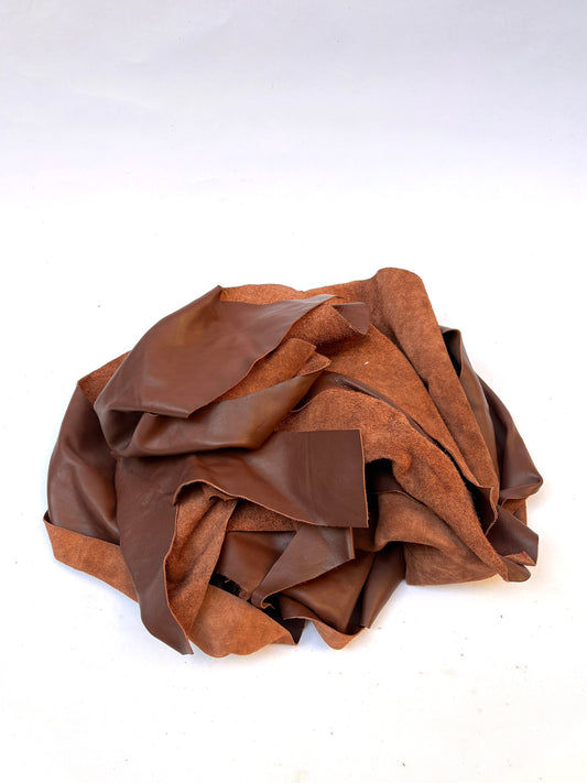 Leather Offcuts, Light Brown, Mixed Bundle