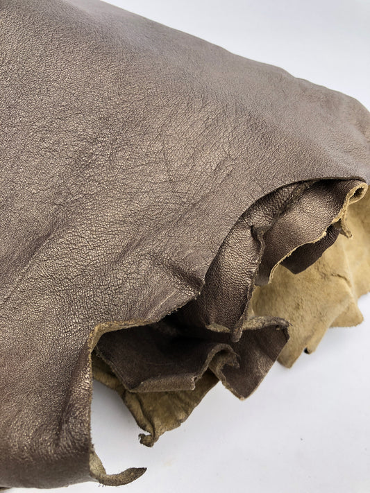 Leather, Whole Lamb Skin, Bronze/Brown, 60x40cm