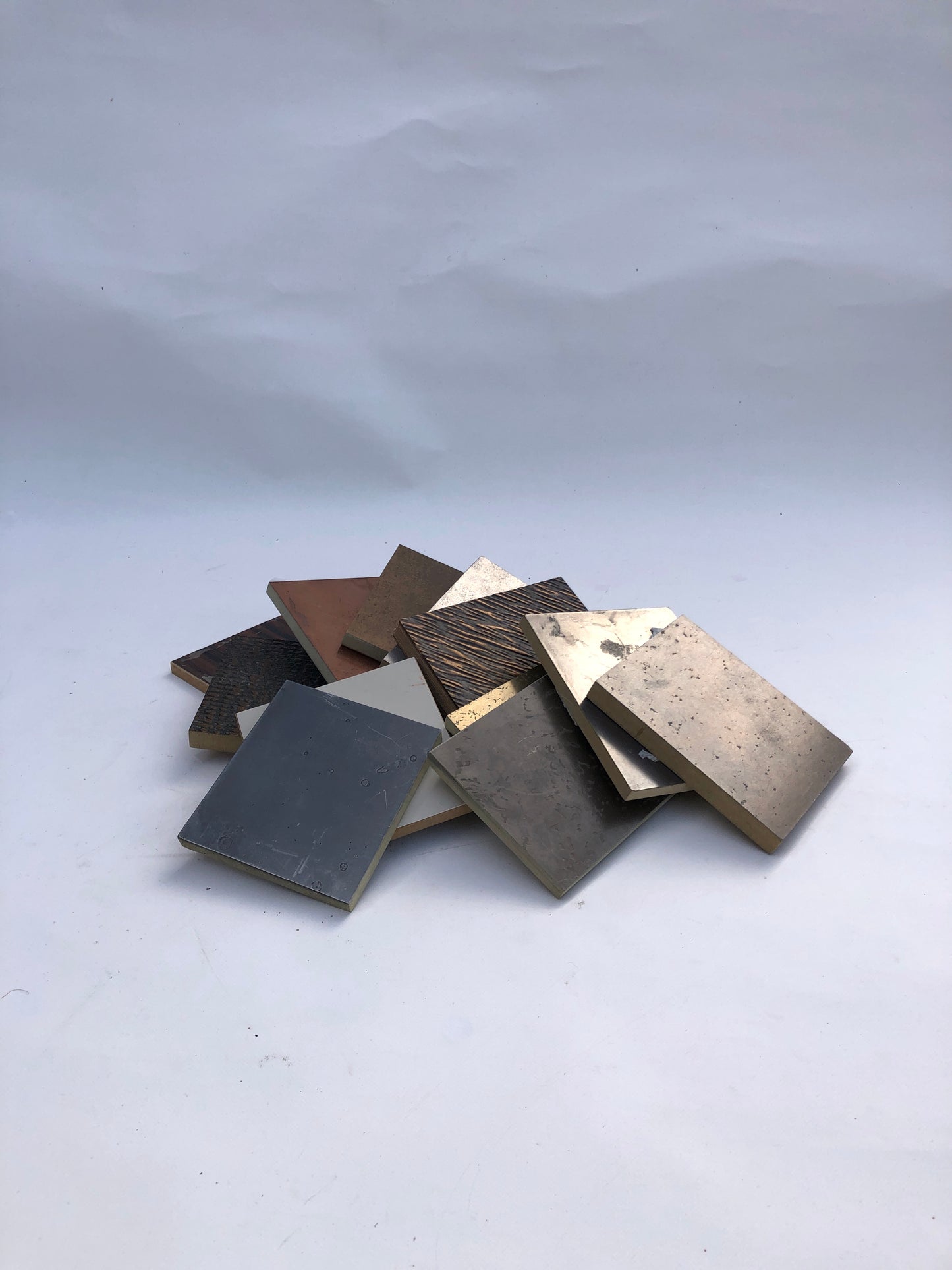 Wood Samples, Coated, Metal Look