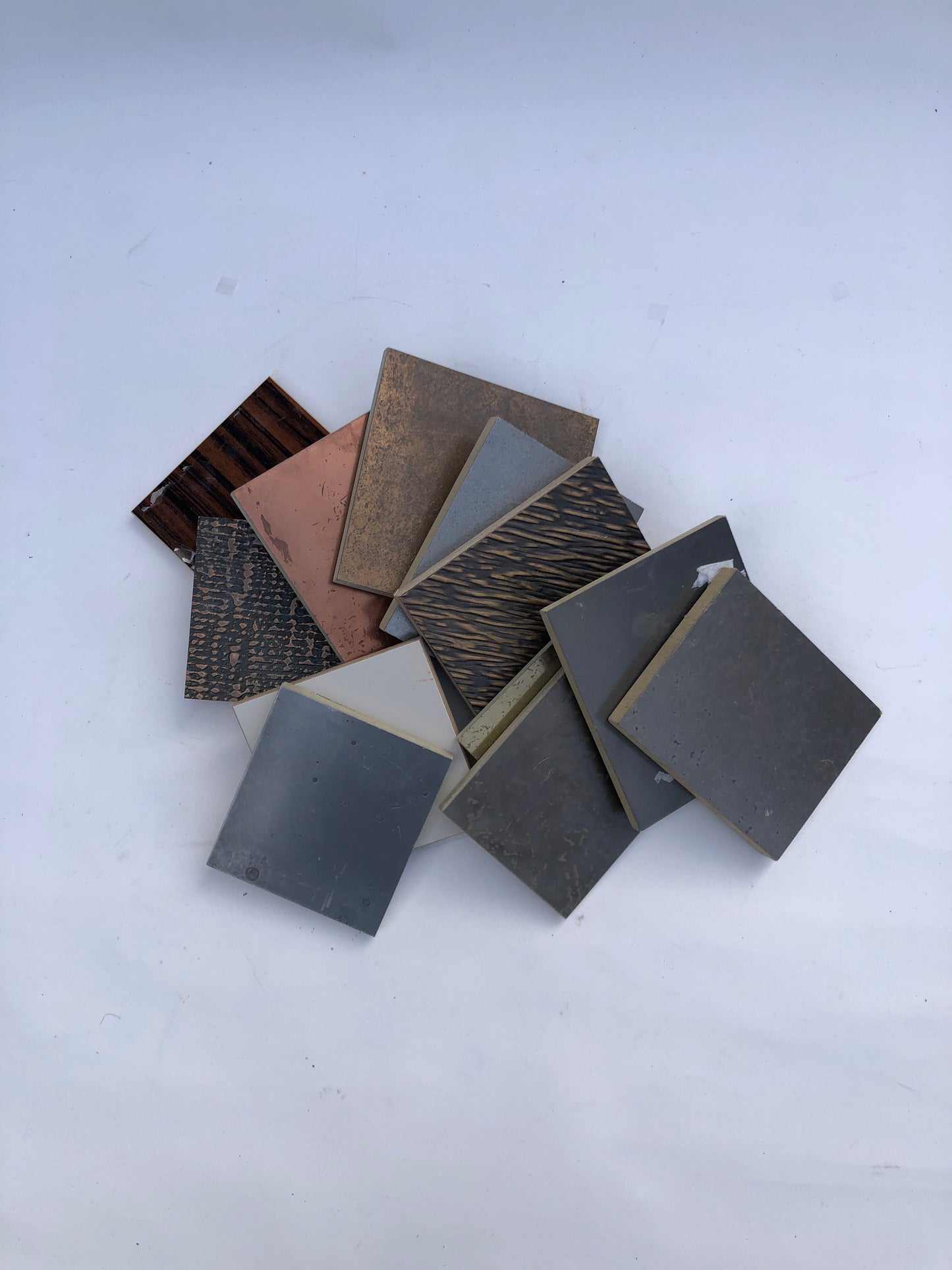 Wood Samples, Coated, Metal Look