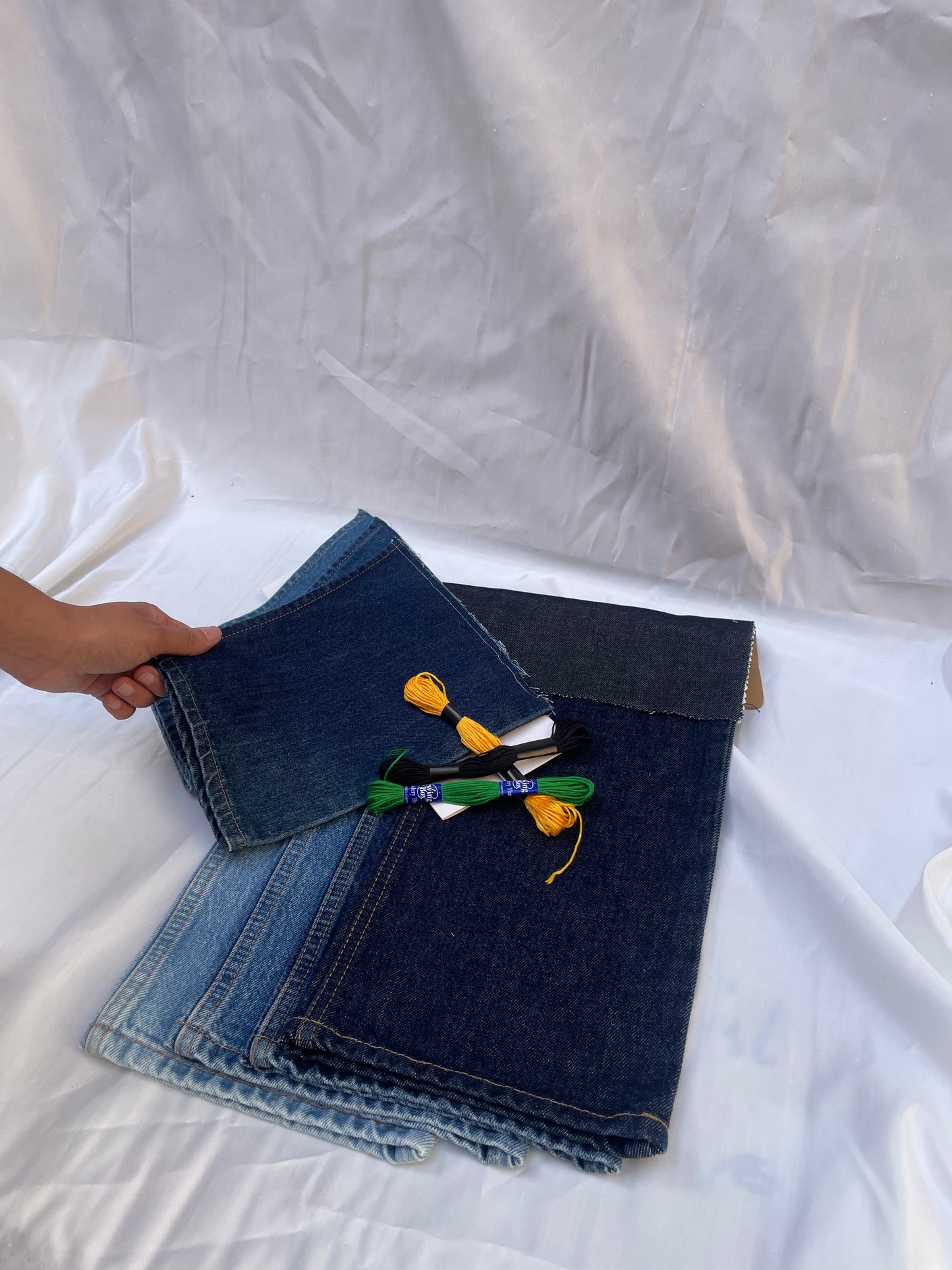 Visible Mending Repair Bundle, Denim + 3x Embroidery Floss *ONE-OFF*